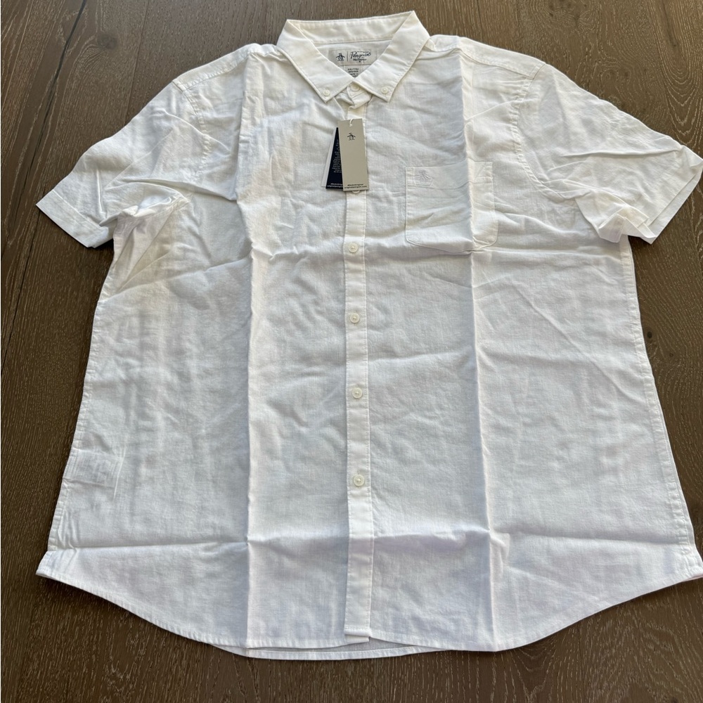 Original Penguin White Short Sleeve Men's Shirt